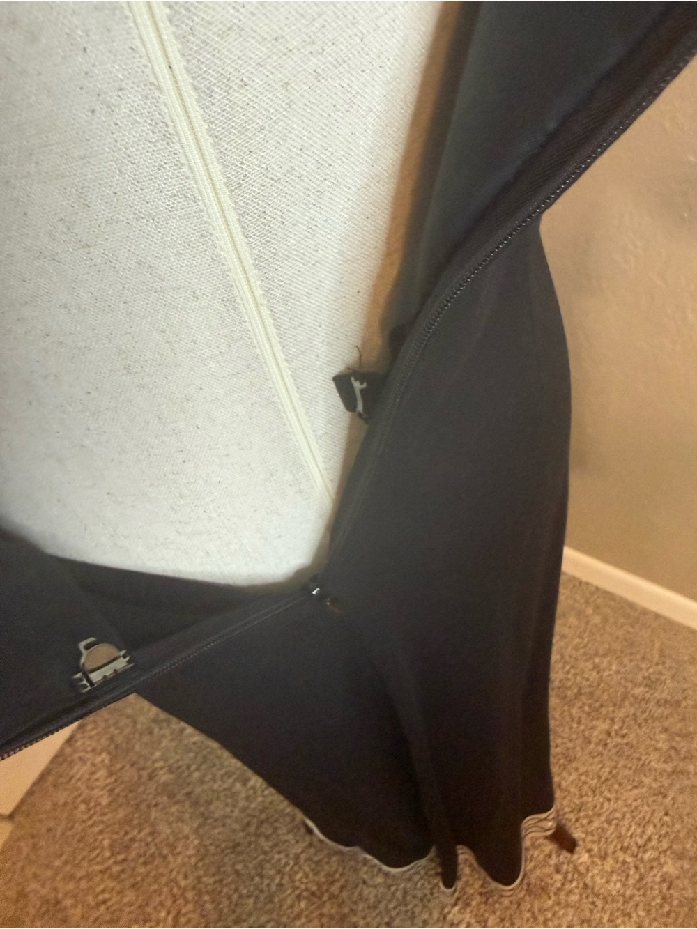 Papell Boutique Strapless Black Gown with White Accent - Picture 7 of 11